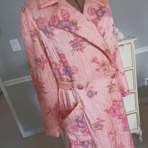1950s Vintage Rose Floral Quilted Long Robe!😍